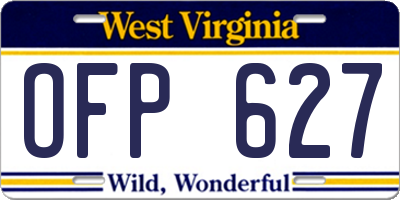 WV license plate OFP627