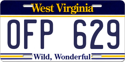 WV license plate OFP629