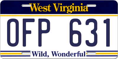 WV license plate OFP631