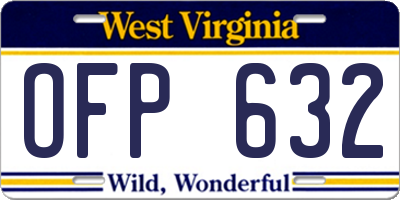 WV license plate OFP632