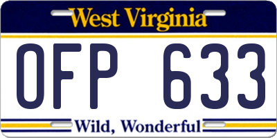 WV license plate OFP633