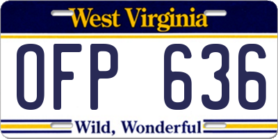 WV license plate OFP636