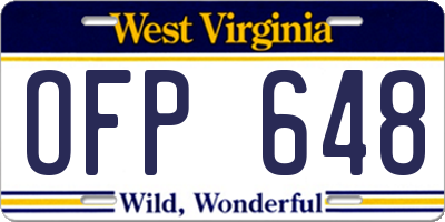 WV license plate OFP648