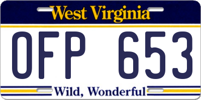 WV license plate OFP653