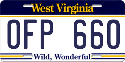 WV license plate OFP660