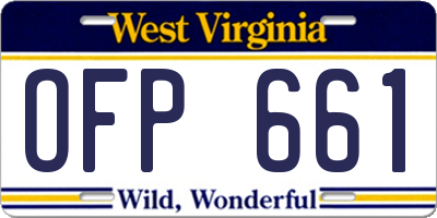 WV license plate OFP661