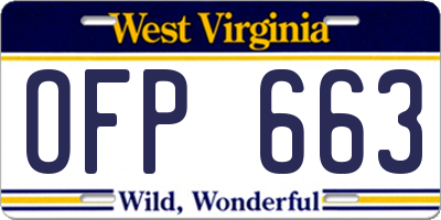 WV license plate OFP663