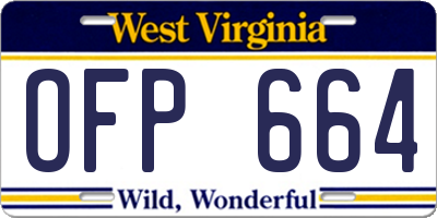 WV license plate OFP664