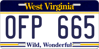 WV license plate OFP665