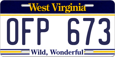 WV license plate OFP673