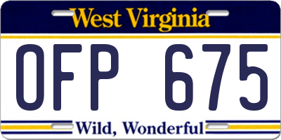 WV license plate OFP675