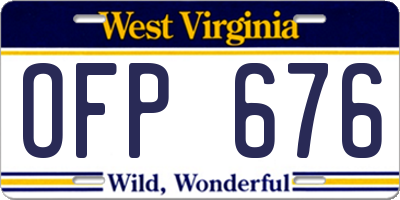 WV license plate OFP676