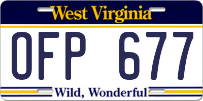 WV license plate OFP677