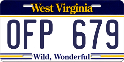 WV license plate OFP679