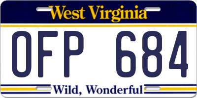WV license plate OFP684