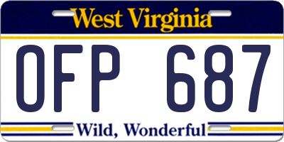 WV license plate OFP687