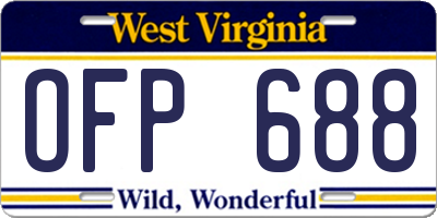 WV license plate OFP688