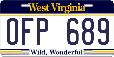 WV license plate OFP689