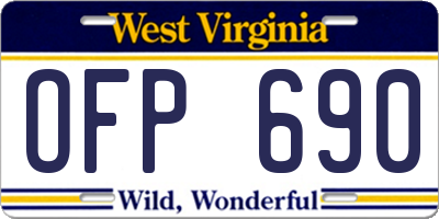WV license plate OFP690