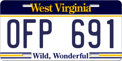 WV license plate OFP691