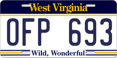 WV license plate OFP693