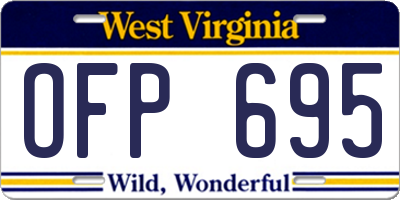 WV license plate OFP695