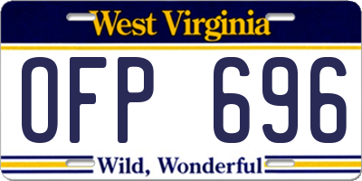 WV license plate OFP696