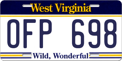 WV license plate OFP698