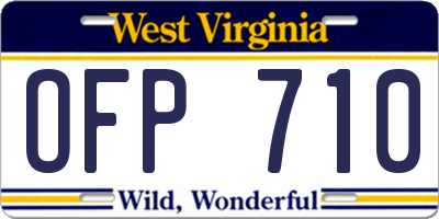 WV license plate OFP710