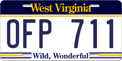 WV license plate OFP711