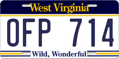 WV license plate OFP714