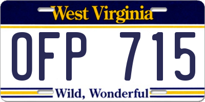WV license plate OFP715