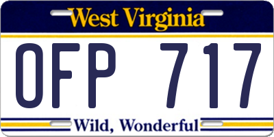 WV license plate OFP717