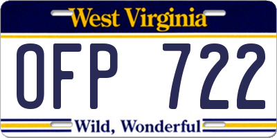 WV license plate OFP722