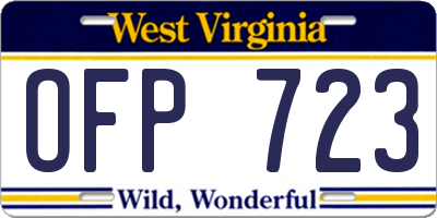 WV license plate OFP723