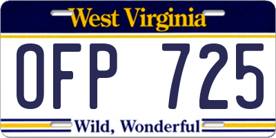 WV license plate OFP725