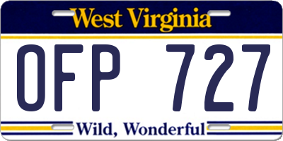 WV license plate OFP727