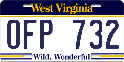 WV license plate OFP732