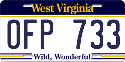 WV license plate OFP733