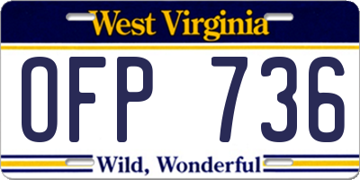 WV license plate OFP736