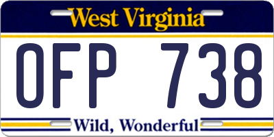 WV license plate OFP738