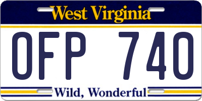 WV license plate OFP740