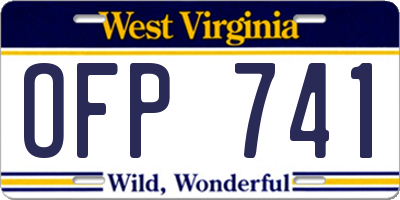 WV license plate OFP741