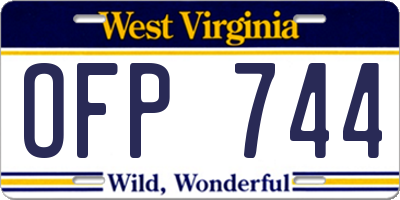 WV license plate OFP744