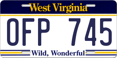 WV license plate OFP745