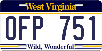WV license plate OFP751