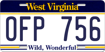 WV license plate OFP756