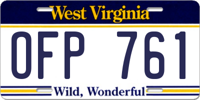 WV license plate OFP761