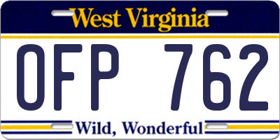 WV license plate OFP762