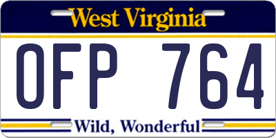 WV license plate OFP764